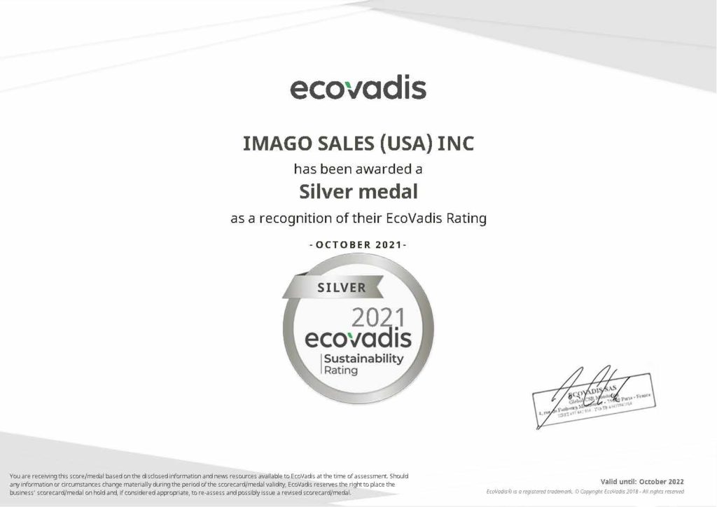 IMAGO_SALES_USA_INC_EcoVadis_Rating_Certificate_2021_11_22 ecovadis usa silver medal certificate